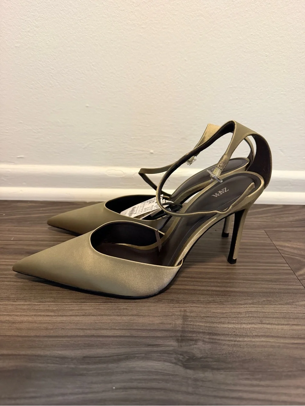 Zara Women's Satin Ankle Strap Heels